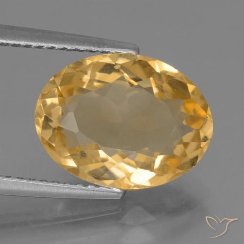 4.39ct طبيعي ذهبى متوسط سيترين, بيضوي, VVS-VS
