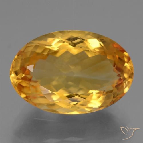 9.46ct طبيعي ذهبى-برتقالى داكن سيترين, بيضوي, VVS-VS