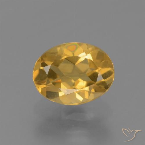1.15ct طبيعي برتقالى ذهبى غامق سيترين, بيضوي, قليلا جدا