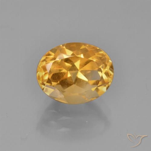 2.85ct طبيعي ذهبى-برتقالى سيترين, بيضوي, VVS-VS