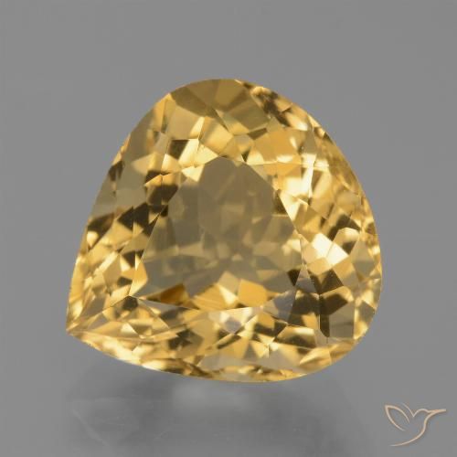 7.27ct طبيعي ذهبى داكن-متوسط سيترين, شكل الكمثرى, VVS