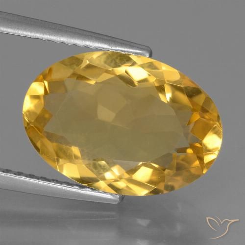 5.95ct طبيعي ذهبى داكن-متوسط سيترين, بيضوي, VVS