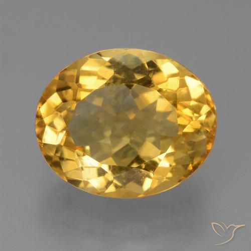 5.68ct طبيعي برتقالى ذهبى غامق سيترين, بيضوي, قليلا جدا