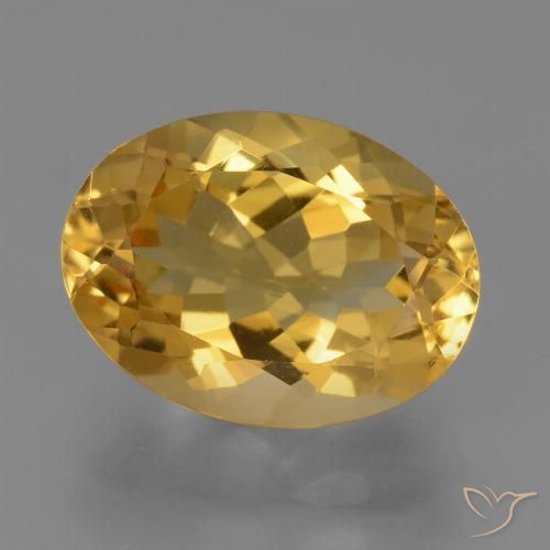 5.12ct طبيعي ذهبى داكن-متوسط سيترين, بيضوي, VVS