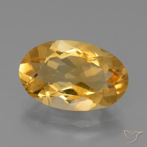 3.91ct طبيعي ذهبى داكن-متوسط سيترين, بيضوي, قليلا جدا