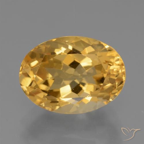 3.87ct طبيعي ذهبى داكن-متوسط سيترين, بيضوي, VVS