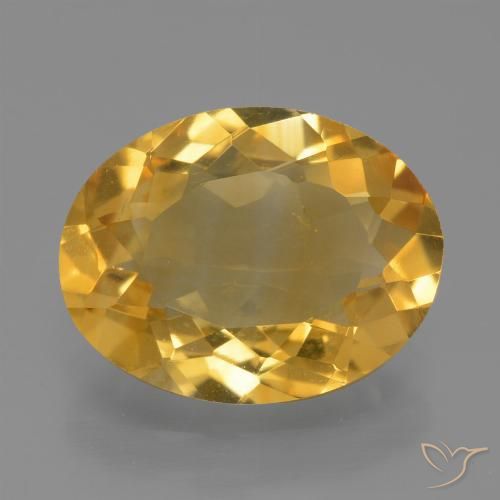 3.52ct طبيعي ذهبى متوسط سيترين, بيضوي, قليلا جدا