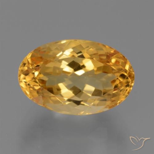 7.38ct طبيعي ذهبى-برتقالى داكن سيترين, بيضوي, VVS