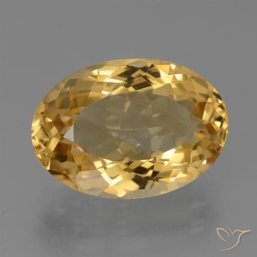 7.33ct طبيعي ذهبى داكن-متوسط سيترين, بيضوي, VVS