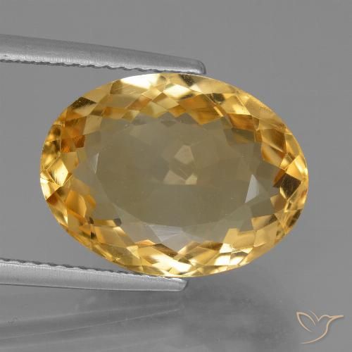 7.11ct طبيعي برتقالى ذهبى غامق سيترين, بيضوي, VVS
