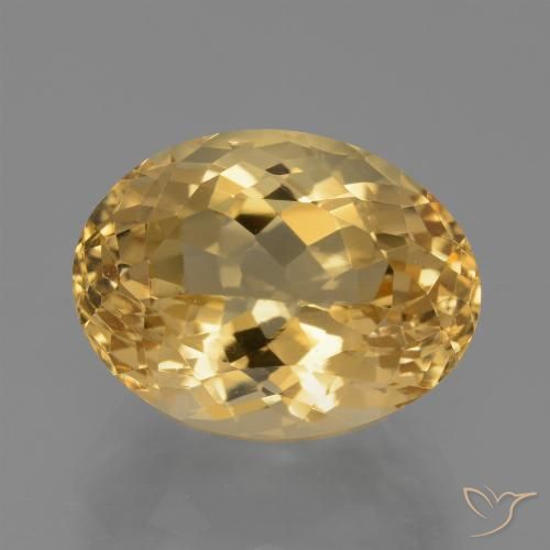 7.31ct طبيعي ذهبى داكن-متوسط سيترين, بيضوي, VVS
