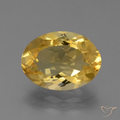 4.40ct طبيعي ذهبى متوسط سيترين, بيضوي, قليلا جدا
