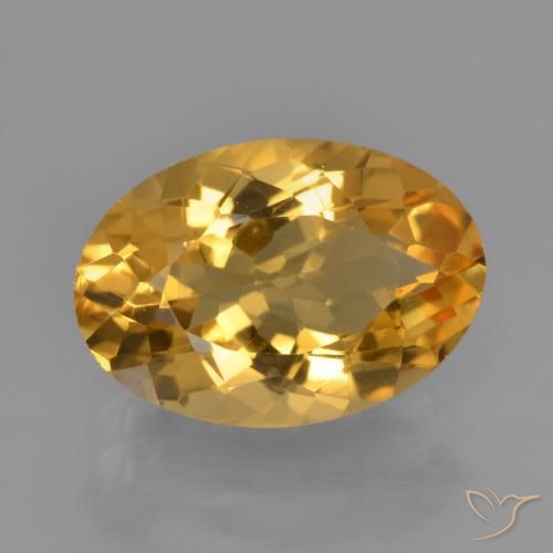 3.76ct طبيعي ذهبى داكن-متوسط سيترين, بيضوي, قليلا جدا