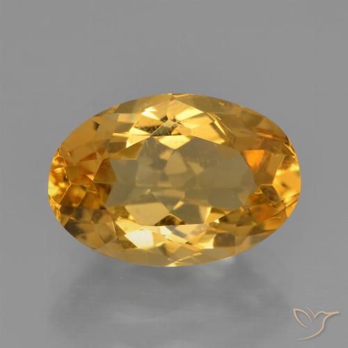 3.62ct طبيعي ذهبى-برتقالى داكن سيترين, بيضوي, قليلا جدا