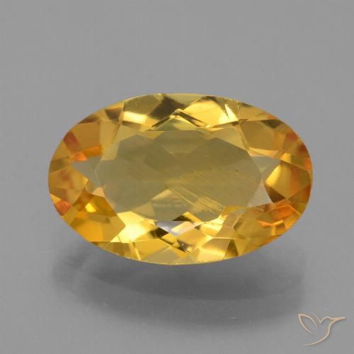 3.36ct طبيعي برتقالى ذهبى غامق سيترين, بيضوي, قليلا جدا