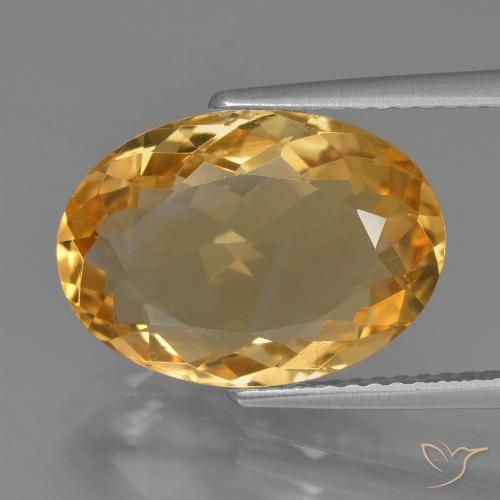 5.99ct طبيعي برتقالى ذهبى غامق سيترين, بيضوي, VVS