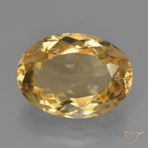 5.98ct طبيعي ذهبى داكن-متوسط سيترين, بيضوي, VVS