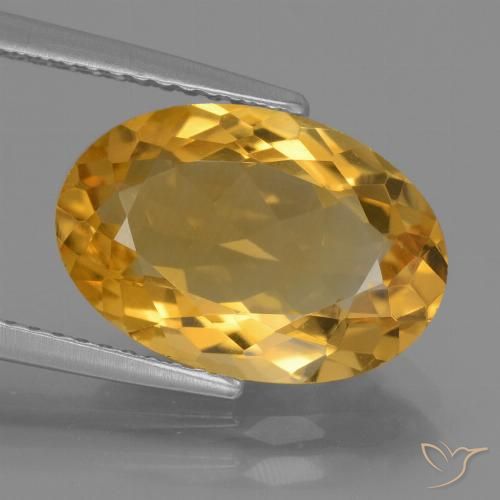 4.43ct طبيعي برتقالى ذهبى غامق سيترين, بيضوي, VVS