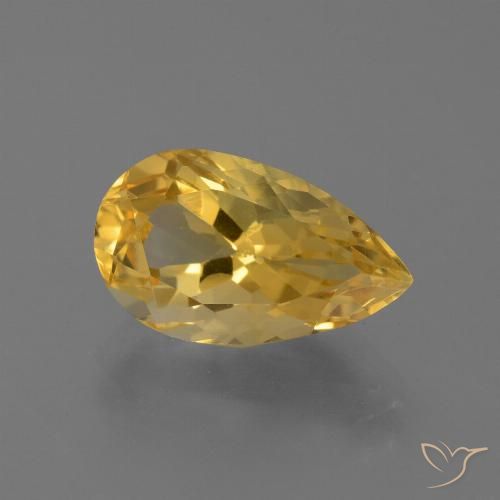 4.32ct طبيعي ذهبى لامع سيترين, شكل الكمثرى, VVS