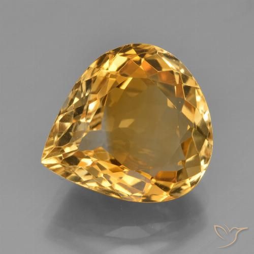 4.78ct طبيعي ذهبى داكن-متوسط سيترين, شكل الكمثرى, VVS-VS