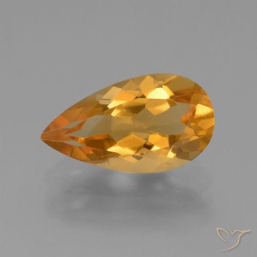 2.92ct طبيعي ذهبى-برتقالى سيترين, شكل الكمثرى, VVS-VS