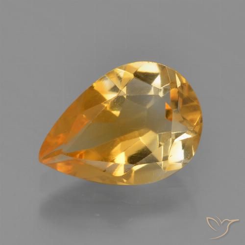 1.60ct طبيعي ذهبى-برتقالى سيترين, شكل الكمثرى, VVS-VS