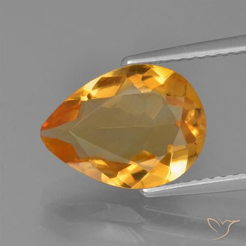 2.76ct طبيعي برتقالى داكن سيترين, شكل الكمثرى, VVS-VS
