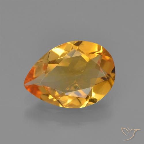 1.23ct طبيعي ذهبى-برتقالى داكن سيترين, شكل الكمثرى, VVS-VS