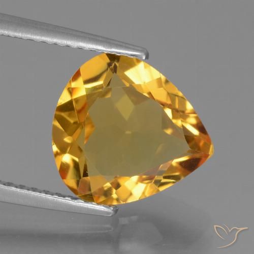 3.13ct طبيعي ذهبى داكن سيترين, شكل الكمثرى, VVS-VS