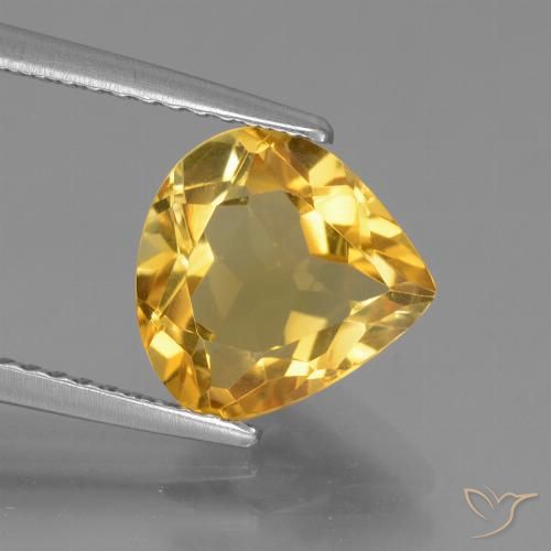 2.40ct طبيعي ذهبى داكن-متوسط سيترين, شكل الكمثرى, VVS-VS