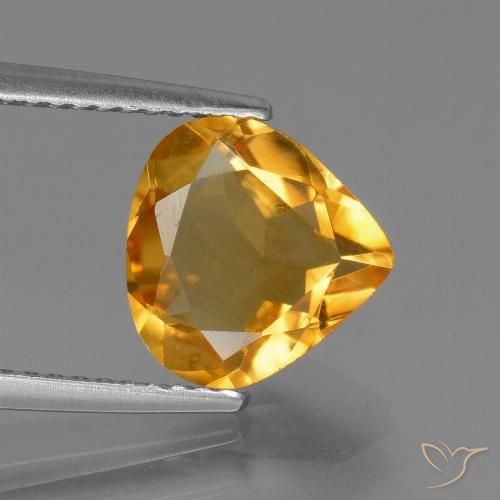 2.16ct طبيعي ذهبى-برتقالى داكن سيترين, شكل الكمثرى, VVS-VS