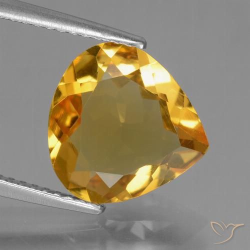 3.14ct طبيعي ذهبى-برتقالى غامق سيترين, شكل الكمثرى, VVS-VS