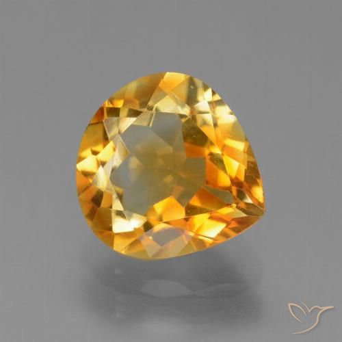 2.84ct طبيعي ذهبى-برتقالى غامق سيترين, شكل الكمثرى, VVS-VS