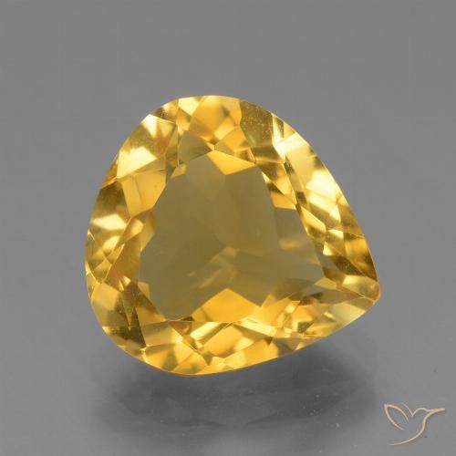 4.02ct طبيعي ذهبى لامع سيترين, شكل الكمثرى, VVS-VS