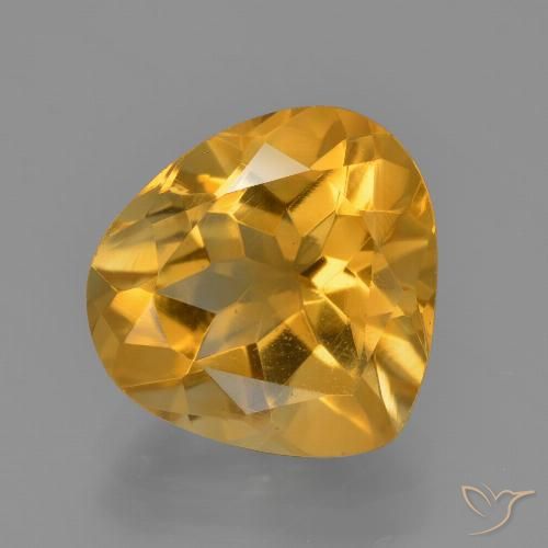 3.51ct طبيعي برتقالى متوسط سيترين, شكل الكمثرى, VVS