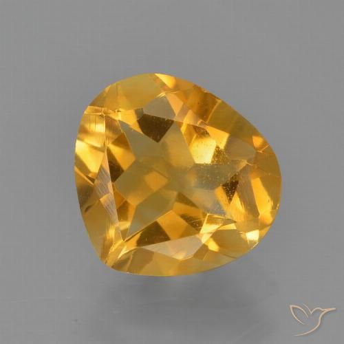 1.33ct طبيعي ذهبى-برتقالى سيترين, شكل الكمثرى, VVS-VS