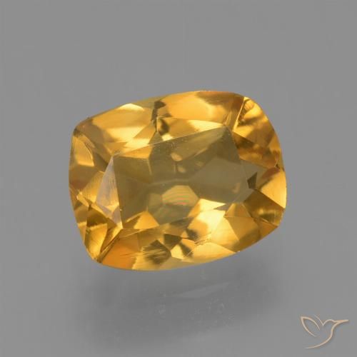 1.54ct طبيعي ذهبى-برتقالى غامق سيترين, وسادة, VVS-VS
