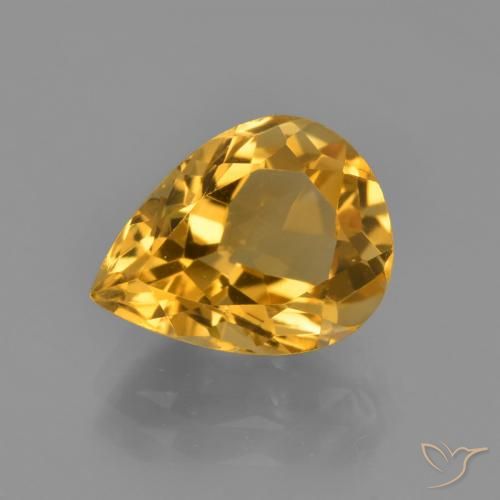 3.54ct طبيعي ذهبى داكن سيترين, شكل الكمثرى, VVS