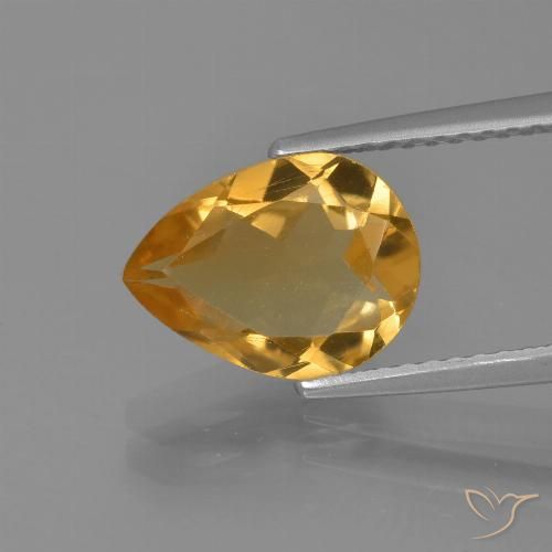 2.07ct طبيعي برتقالى ذهبى غامق سيترين, شكل الكمثرى, VVS