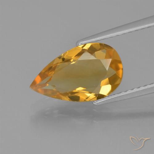 1.97ct طبيعي ذهبى-برتقالى داكن سيترين, شكل الكمثرى, VVS-VS
