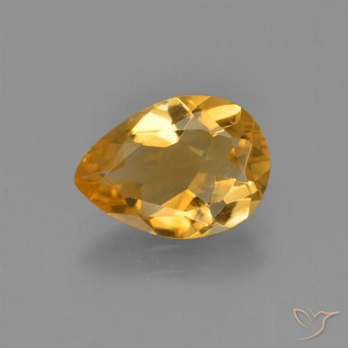 2.01ct طبيعي ذهبى-برتقالى غامق سيترين, شكل الكمثرى, VVS-VS