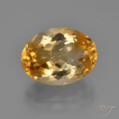 5.69ct طبيعي ذهبى داكن-متوسط سيترين, بيضوي, VVS-VS