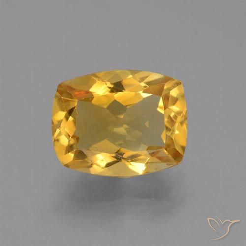 3.49ct طبيعي ذهبى داكن سيترين, وسادة, VVS