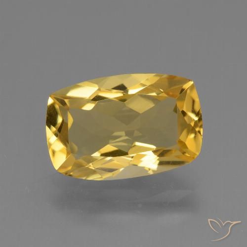 3.63ct طبيعي ذهبي سيترين, وسادة, VVS-VS