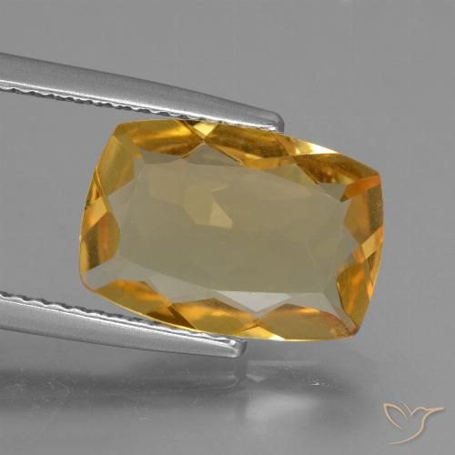 3.58ct طبيعي ذهبى داكن-متوسط سيترين, وسادة, VVS-VS