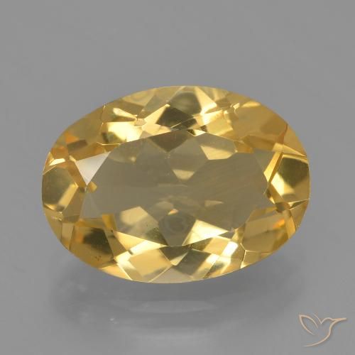 3.10ct طبيعي ذهبى داكن-متوسط سيترين, بيضوي, VVS-VS
