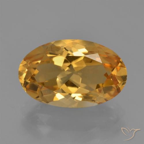 4.10ct طبيعي ذهبى داكن-متوسط سيترين, بيضوي, VVS-VS
