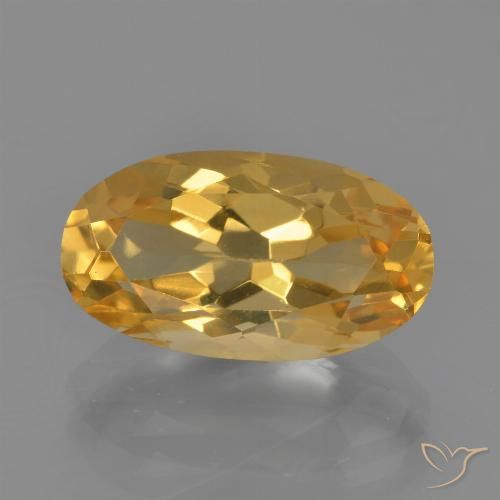 3.42ct طبيعي برتقالى ذهبى غامق سيترين, بيضوي, VVS