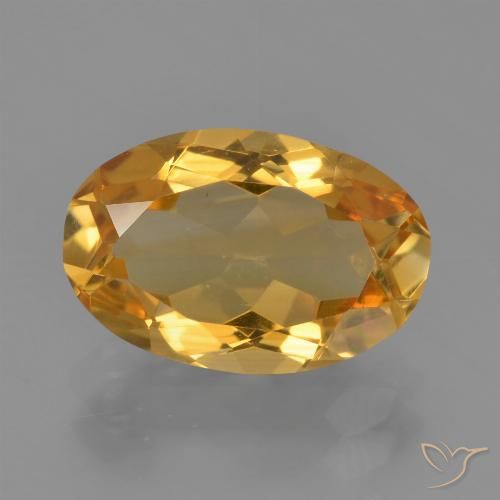 3.06ct طبيعي ذهبى داكن-متوسط سيترين, بيضوي, VVS-VS