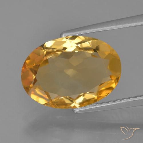 3.25ct طبيعي ذهبى داكن-متوسط سيترين, بيضوي, VVS-VS